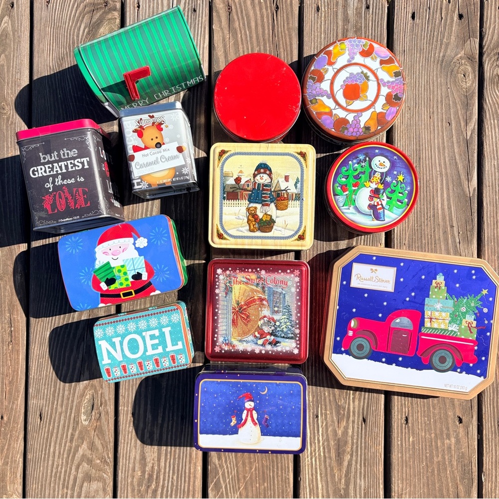 Christmas Cookie TINS bundle (lot of 12)